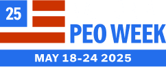 2023 National PEO Week Logo - White Logos for Dark Backgrounds