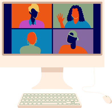 Zoom call on a computer